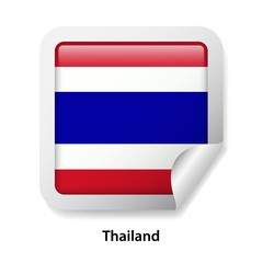 Obraz premium Flag of Thailand. Round glossy badge sticker