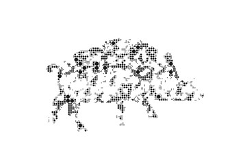 Fototapeta premium イノシシ/ドット絵