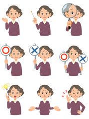 初老女性の様々な表情2
