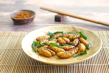 Crispy salted fried insects. Entomophagy : Edible insects, other natural sources of nutrients....