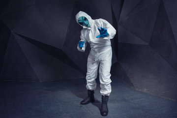 An alien from in a  retro film