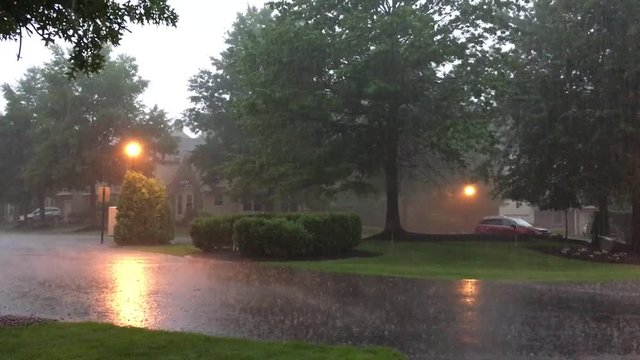 Heavy rain at the late evening