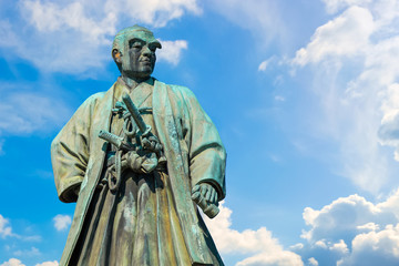 Fototapeta premium Statue of Omuro Masajiro, the founder of modern Japanese Army at Yasukuni shrine in Tokyo, Japan