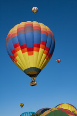 Colorful hot air balloons in the sky over Temecula