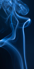 Abstract blue smoke swirls