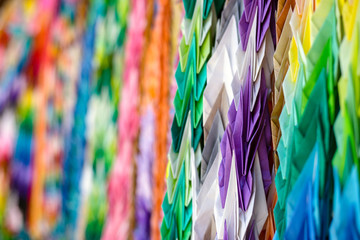 Colorful Japanese Paper Cranes