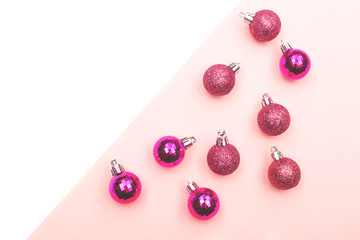 Christmas decor on multicolor background