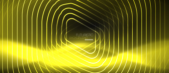 Dark black abstract background with neon colors and lines