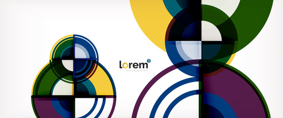 Obraz premium Circle abstract background, bright colorful round geometric shapes