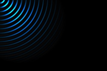 Abstract sound waves oscillating light blue on black background
