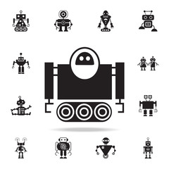 robot on caterpillar icon. Detailed set of robot icons. Premium graphic design. One of the collection icons for websites, web design, mobile app