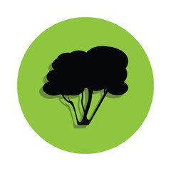 hazel tree in green badge icon