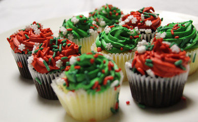 Holiday cupcakes closeup