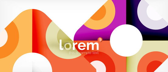 Colorful trendy geometric shapes background