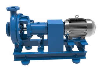 Electric water pump 3d illustration isolated on the white background