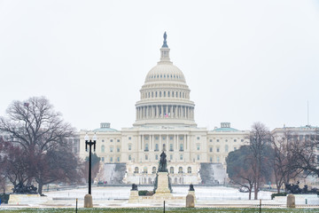 Winter Washington DC: US Capitol at snowy day