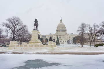 Winter Washington DC: US Capitol at snowy day
