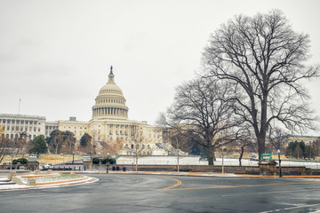 Winter Washington DC: US Capitol at winter day