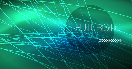 Neon glowing magic background, neon banner, night sky wallpaper. Magic light effect. Christmas abstract pattern.