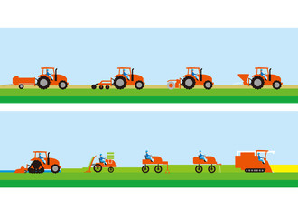稲と農業トラクター・機械