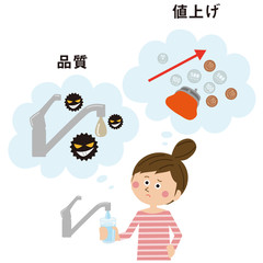 ポップなお団子あたまの女性　水道水民営化に不安