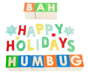 Two ways of looking at the holiday.: merry or grouchy.