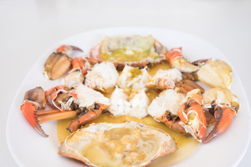 Grilled Thai Sea Crab Styling Dish Top View Flat Lay