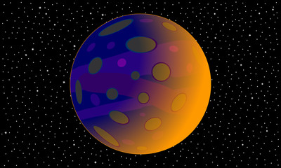 Planet and starry sky. © konstan
