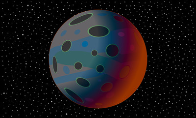Planet and starry sky. © konstan