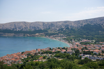 Naklejka na ściany i meble View towards Baska Voda on Island Krk, Croatia