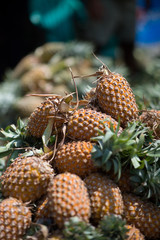 Pile of Pineapples at street market