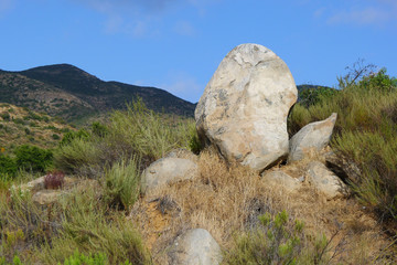 Large boulder near the Sweetwater Bridge in San Diego, California 