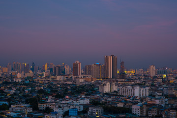 Fototapeta na wymiar The view of city landscape in Bangkok Thailand