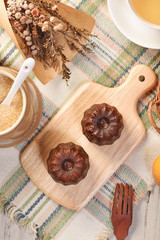 Canele cake - traditional French sweet dessert 