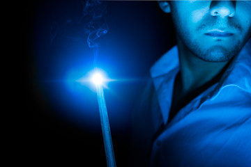 high contrast image of a magic wand