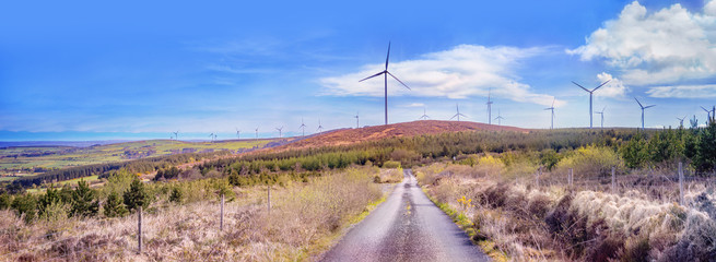 Landscape with windmills in the county Cork