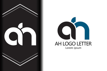 alphabet  logo letter AH with combination, lowercase for business - vector