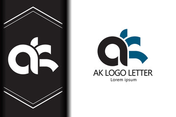 alphabet  logo letter AK with combination, lowercase for business - vector