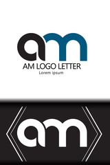 alphabet  logo letter AM with combination, lowercase for business - vector