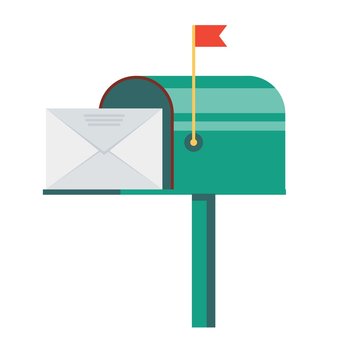 Retro vinatge styed mail box. Flat Style Vector Illustration . Design perfect for mail subscription.