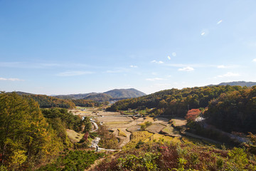 Fototapeta na wymiar the various scenery of Sangdangsanseong Fortress in Korea.