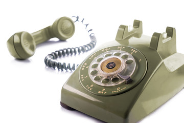 retro telephone on a white background