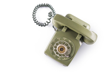 retro telephone on a white background