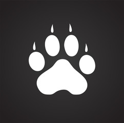 Foot print icon on black background for graphic and web design, Modern simple vector sign. Internet concept. Trendy symbol for website design web button or mobile app