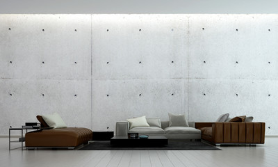Modern living room interior design and concrete texture wall pattern background 