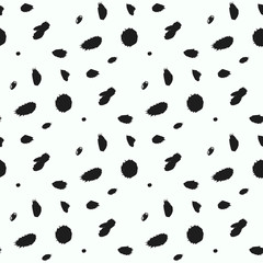 Seamless print pattern. Stock vector hand drawn abstract animal skin imitation. Dalmatian skin.