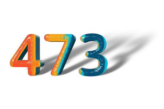 3D Number 473 four hundred seventy three lively colours