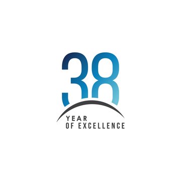 38 Year of Excellence Vector Template Design Illustration