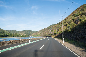 a road along the mountain