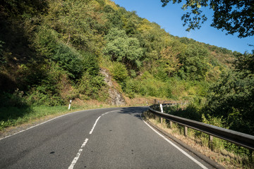 a road along the mountain